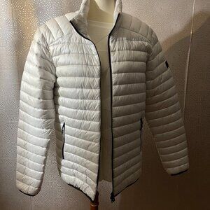 Bogner Fire + Ice Mens White Long Sleeve Zip Up Winter Quilted Puffer Jacket